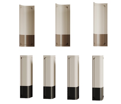 法式弧形护墙板su模型