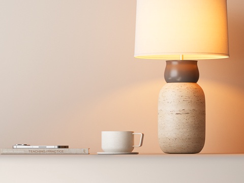  现代台灯 现代中古台灯 中古风台灯 现代意式台灯 意式中古台3d模型 