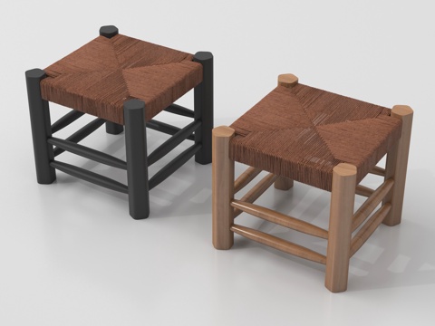  北欧凳子 方凳 换鞋凳3d模型 