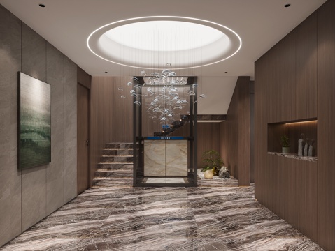  现代意式玄关3d模型 