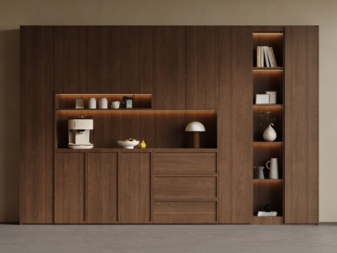  中古风酒柜 餐边柜3d模型 