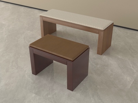  现代凳子 实木凳子 坐墩 换鞋凳3d模型 