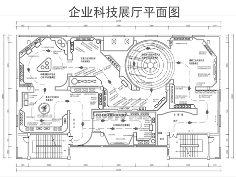 企业科技展厅平面图cad施工图