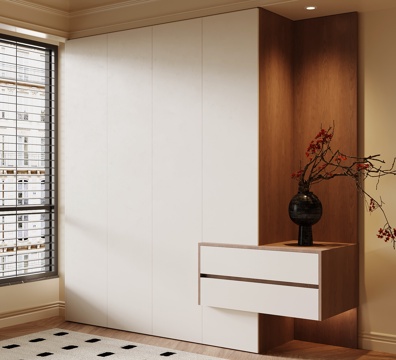  现代中古风衣柜 通顶衣柜3d模型 