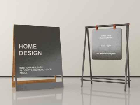 现代广告牌 展示牌 立牌su模型