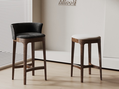 Minotti现代休闲椅 吧椅吧凳 布艺休闲椅凳 实木休闲椅su模型