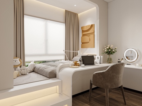  榻榻米 卧室 日式 小书房 儿童房3d模型 