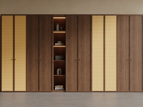  中古风衣柜3d模型 