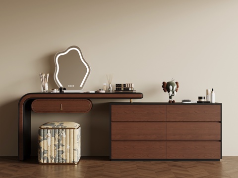  中古风梳妆台3d模型 