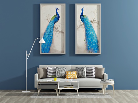  北欧沙发 茶几 单椅 装饰画3d模型 