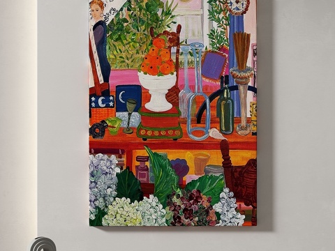  现代，复古，油画，装饰画3d模型 