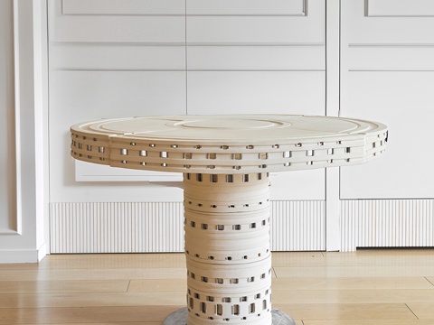 异形圆形餐桌su模型