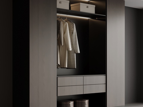  意式衣柜3d模型 