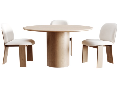  Simmy wod dining table chair3d模型 