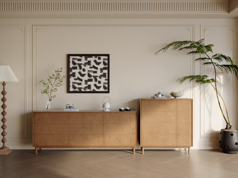  中古，法式，盆栽，绿植，置物架，书架，装饰画边柜，书柜，落地3d模型 