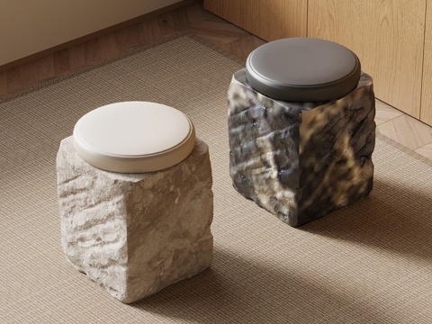  新中式凳子3d模型 