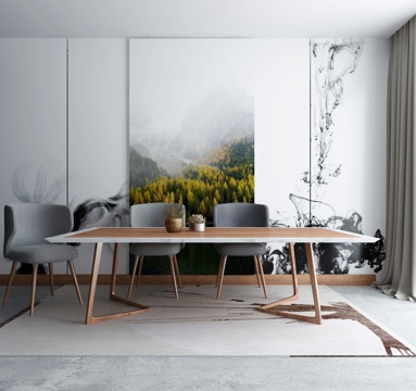  新中式餐桌椅3d模型 