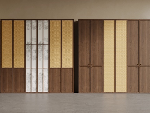  中古风衣柜3d模型 