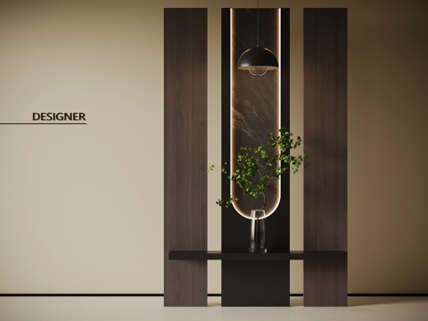  现代意式玄关 入户隔断3d模型 