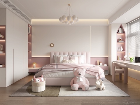  卧室 女孩房 儿童房3d模型 