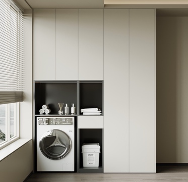  现代洗衣机柜su模型 