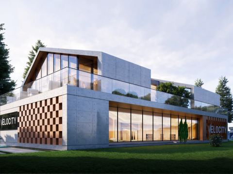  混凝土建筑su模型 