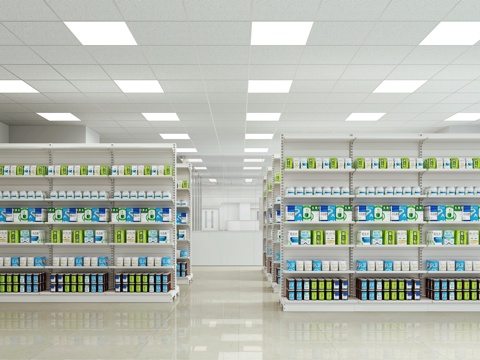  商场超市货架3d模型 