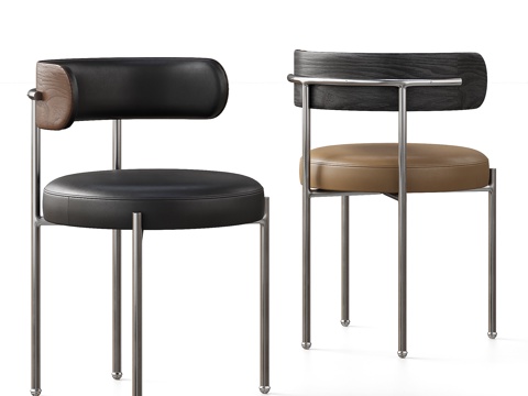 现代复古包豪斯餐椅 单椅 皮革单椅 CB2单椅su模型