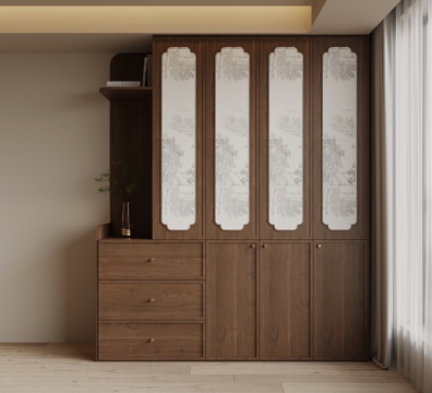 中古风衣柜su模型