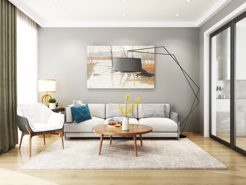  现代沙发茶几组合3d模型 