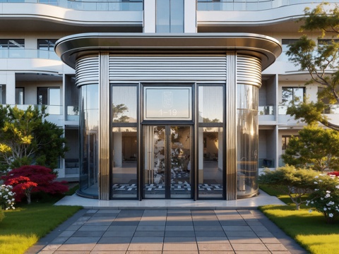 住宅单元门头su模型