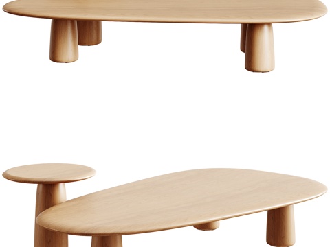  Skandinaviska wood coffee tabl3d模型 