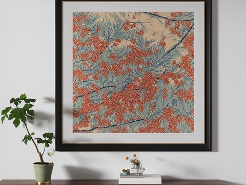  简欧，复古，中古，简约，装饰画3d模型 