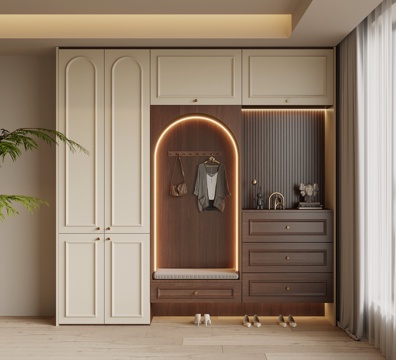  法式中古风鞋柜 入户鞋柜su模型 