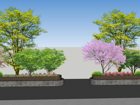 花池树池su模型