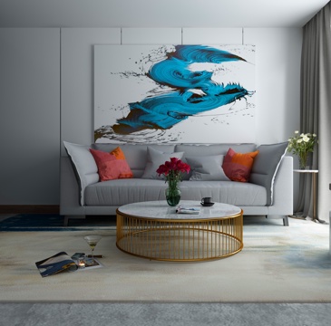  新中式沙发茶几组合 沙发 茶几3d模型 