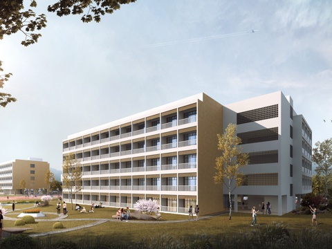  现代 职业学校 教学楼 建筑外观 学校3D模型3d模型 