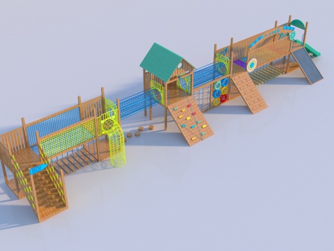  现代幼儿园游乐设备3d模型 
