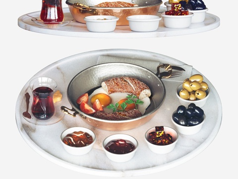  早餐食物3d模型 