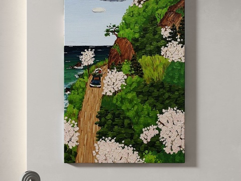  现代，复古，油画，装饰画3d模型 