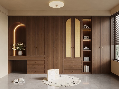  中古风衣柜3d模型 