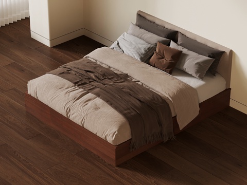  中古风床品su模型 