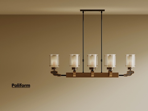  新中式吊灯su模型 