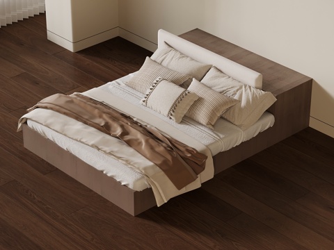  中古风床品su模型 