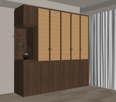 中古风衣柜su模型