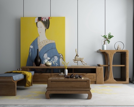  沙发茶几组合模型3d模型 