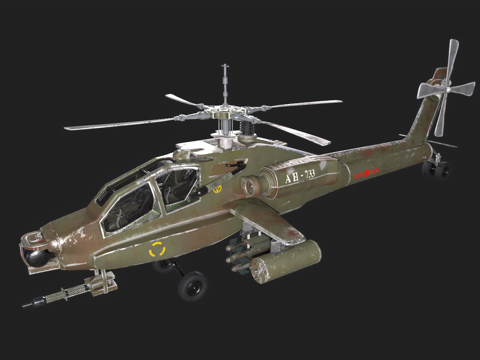  AH-64武装直升机 美国陆军主力武装直升机 阿帕奇直升机3d模型 