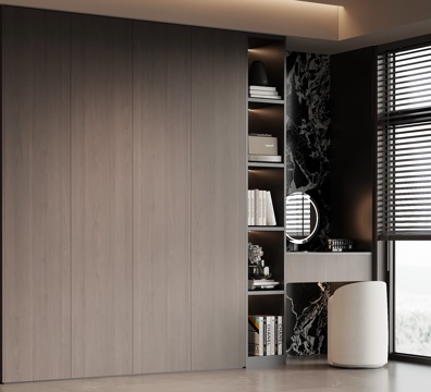 现代意式衣柜 梳妆台su模型