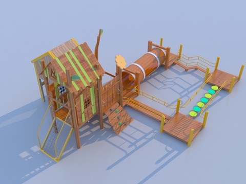  现代游乐设施3d模型 