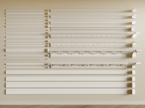 石膏 角花 石膏线 踢脚线 角线su模型